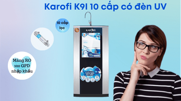 máy lọc nước thông minh Karofi IRO 1.1 10 cấp thêm đèn UV