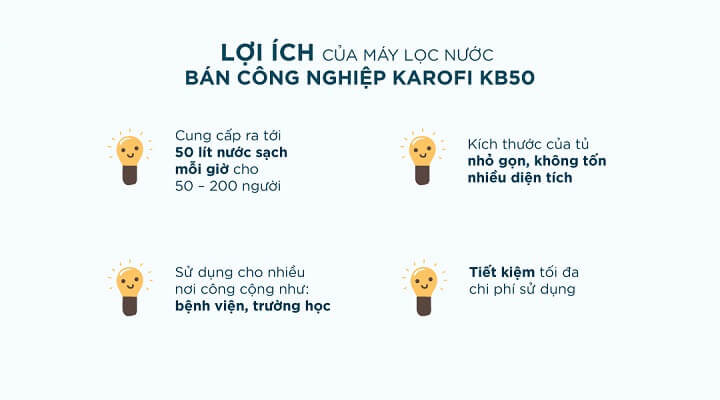 Lợi ích máy lọc nước Karofi bán công nghiệp 50L/H
