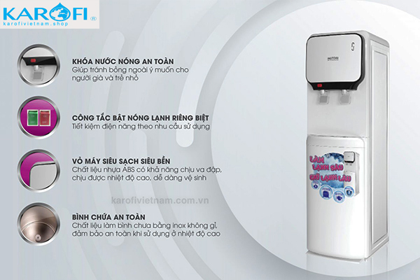 Tính năng an toàn của cây nước nóng lạnh úp bình Mutosi MD-200