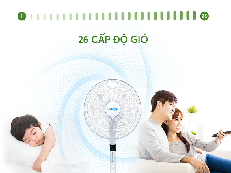 26 cấp độ gió thỏa thích mát lạnh